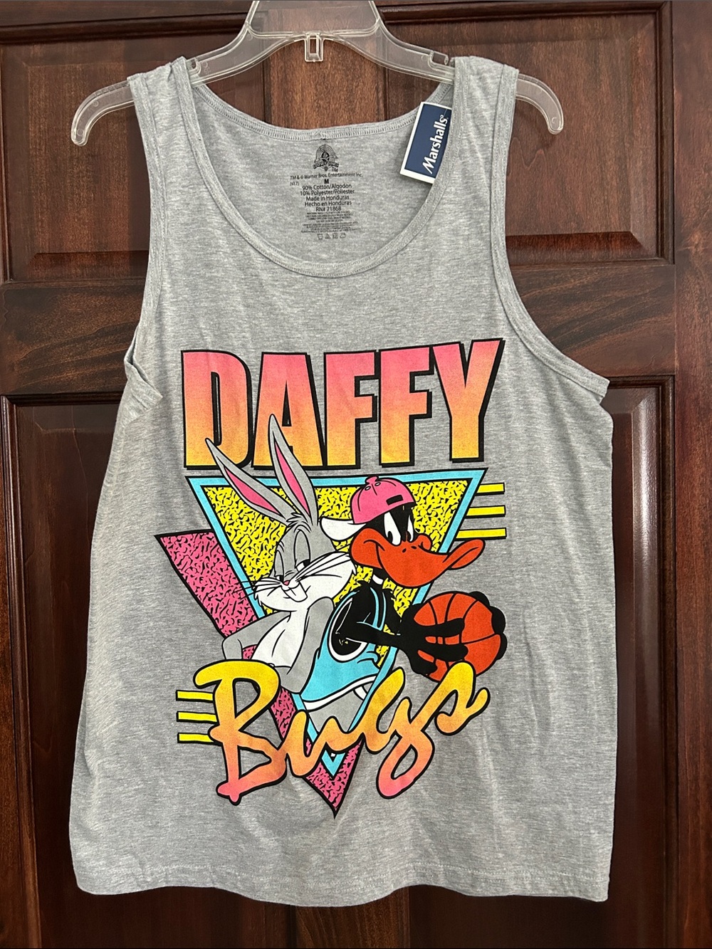Warner Bros Daffy & Bugs Grey Graphic Tank Top M NWT